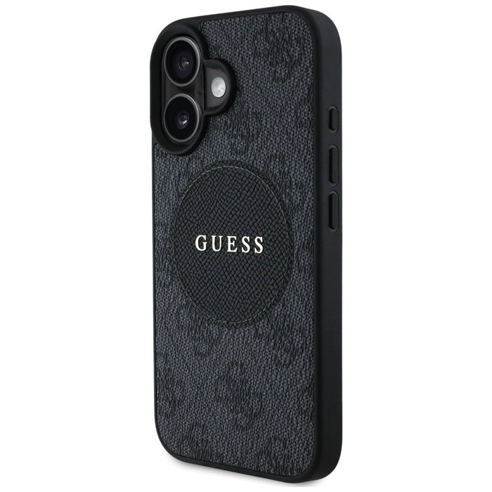 Калъф Guess 4G Circle Classic Logo MagSafe за iPhone 16 - черен