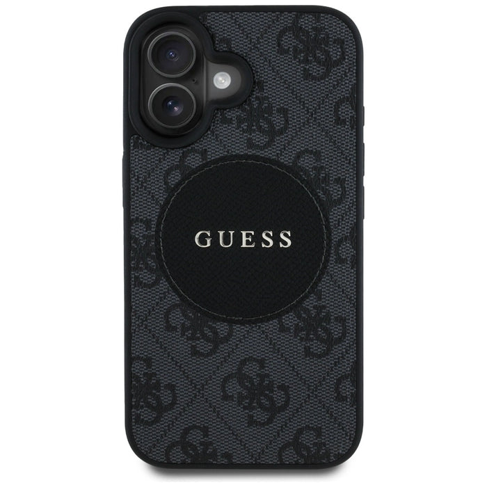 Калъф Guess 4G Circle Classic Logo MagSafe за iPhone 16 - черен