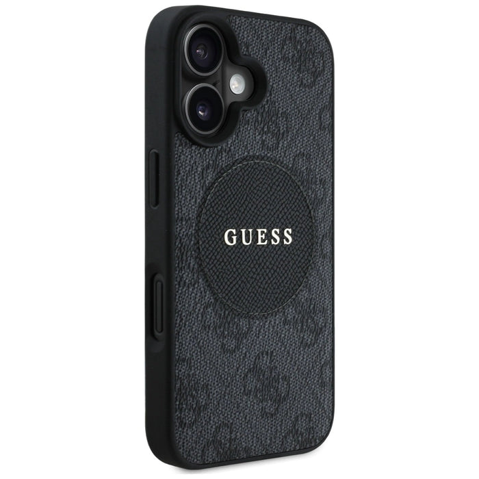 Калъф Guess 4G Circle Classic Logo MagSafe за iPhone 16 - черен
