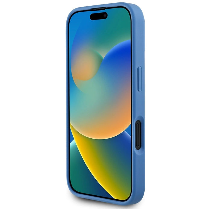 Калъф Guess 4G Circle Classic Logo MagSafe за iPhone 16 - син