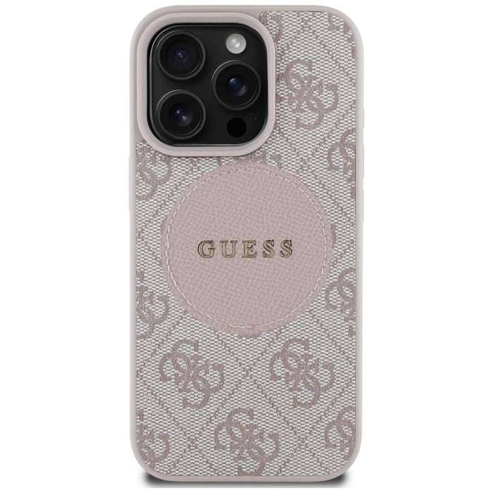 Калъф Guess 4G Circle Classic Logo MagSafe за iPhone 16 Pro Max - розов
