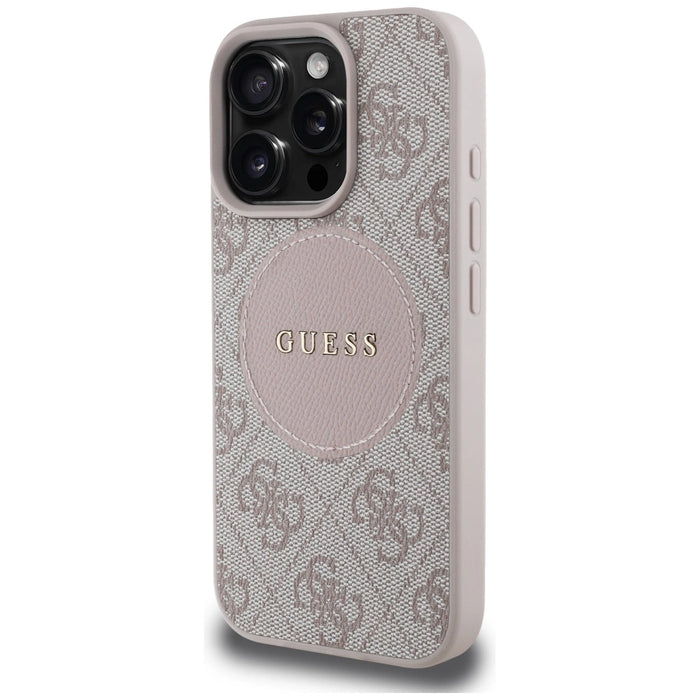 Калъф Guess 4G Circle Classic Logo MagSafe за iPhone 16 Pro Max - розов