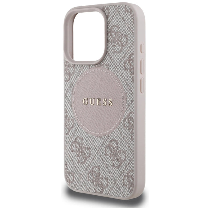 Калъф Guess 4G Circle Classic Logo MagSafe iPhone 16 Pro - розов