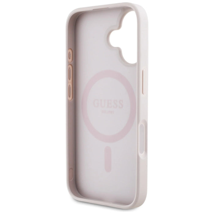 Калъф Guess 4G Circle Classic Logo MagSafe iPhone 16 - розов