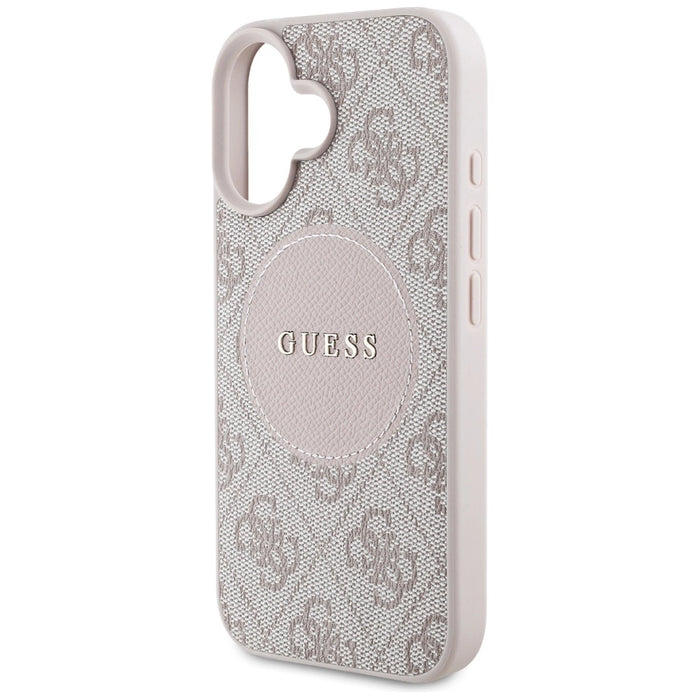 Калъф Guess 4G Circle Classic Logo MagSafe iPhone 16 - розов
