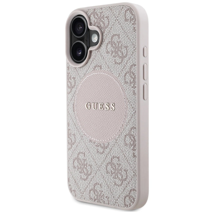 Калъф Guess 4G Circle Classic Logo MagSafe iPhone 16 - розов