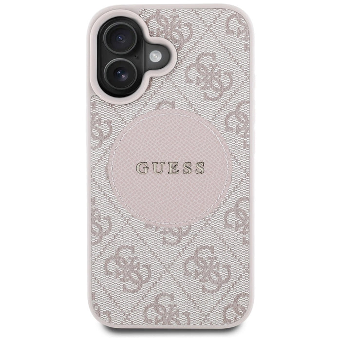 Калъф Guess 4G Circle Classic Logo MagSafe iPhone 16 - розов