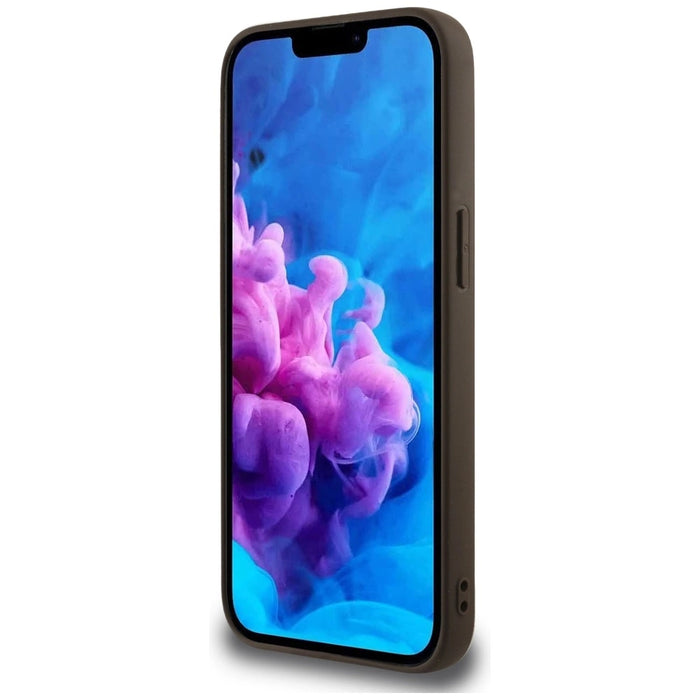 Калъф Guess 4G Flowers Print MagSafe за iPhone 16e - кафяв