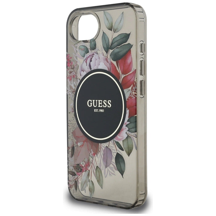 Калъф Guess IML Flowers MagSafe iPhone 16e - черен
