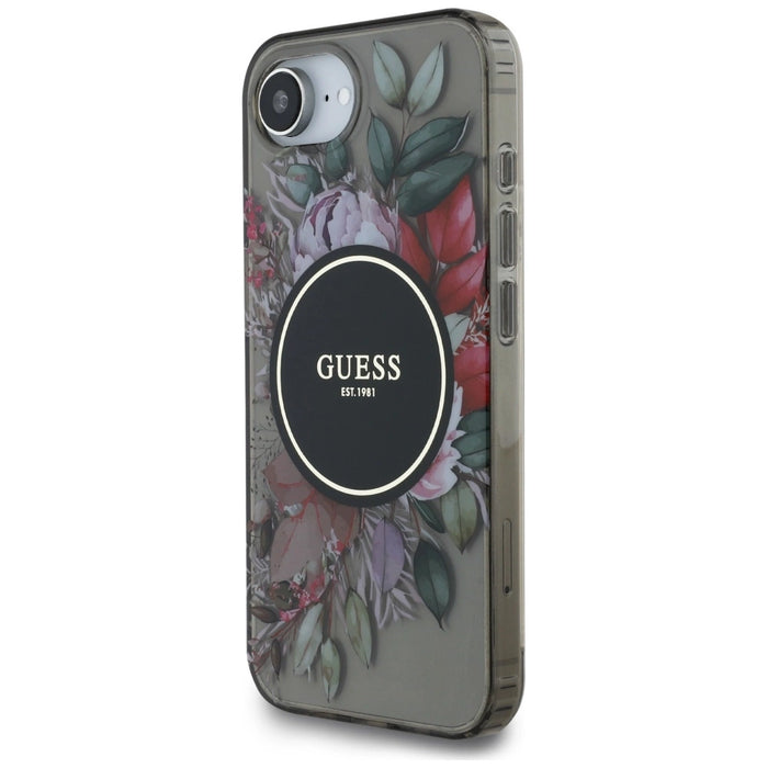 Калъф Guess IML Flowers MagSafe iPhone 16e - черен