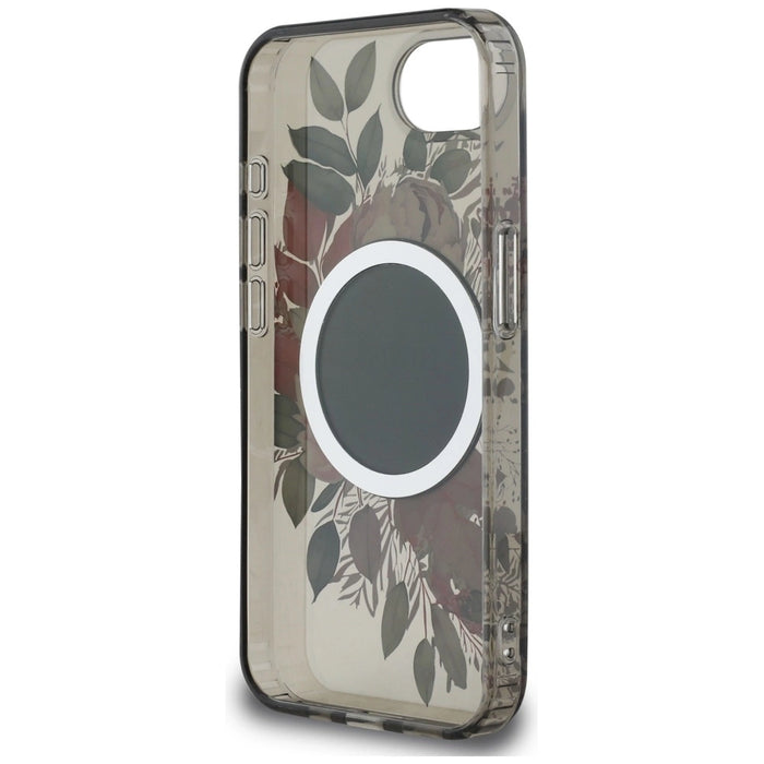 Калъф Guess IML Flowers MagSafe iPhone 16e - черен