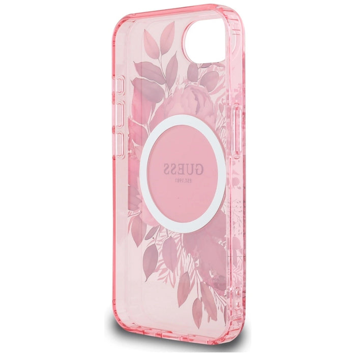 Калъф Guess IML Flowers MagSafe iPhone 16e - розов