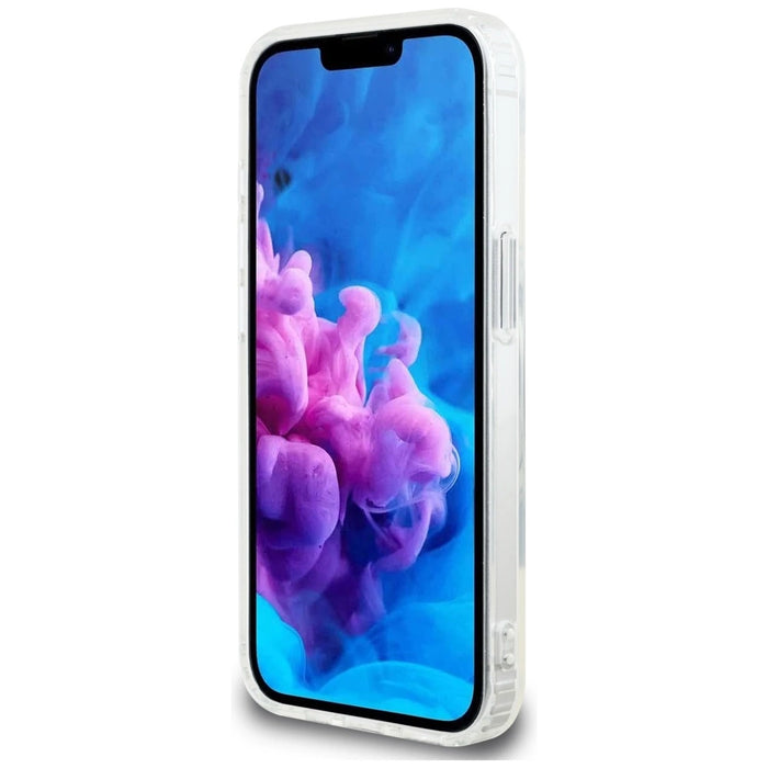 Калъф Guess IML Glitter Circle MagSafe за iPhone 16e - прозрачен