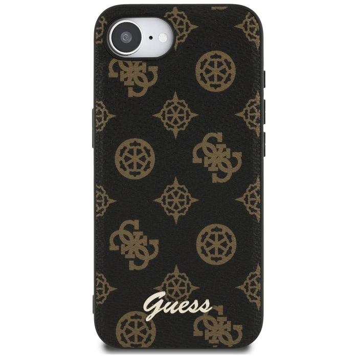 Guess Peony Script Logo MagSafe Калъф за iPhone 16e черен