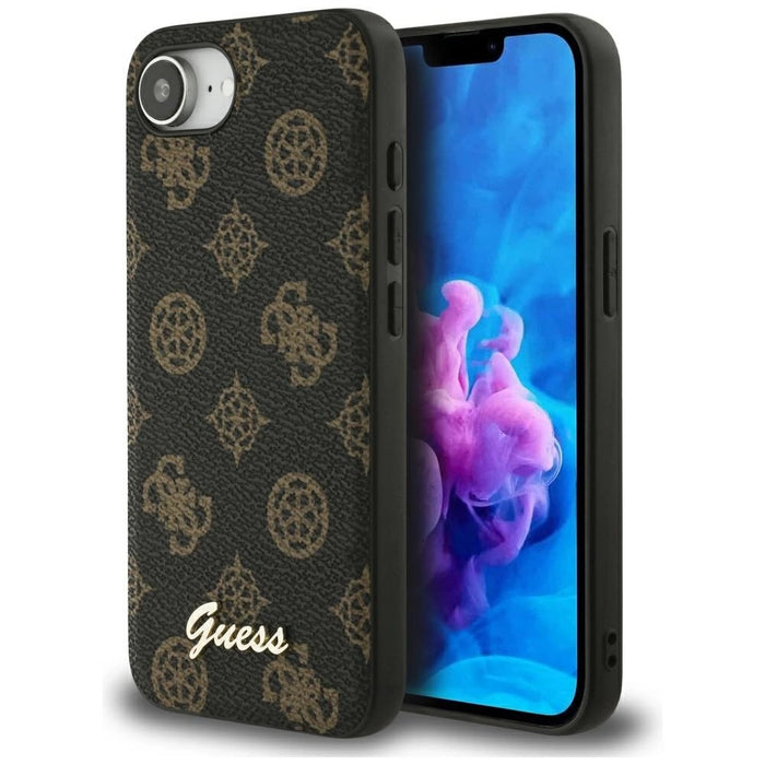 Guess Peony Script Logo MagSafe Калъф за iPhone 16e черен
