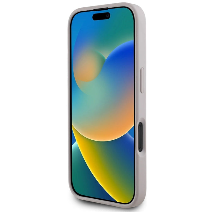 Калъф Guess Grained Roses с голямо 4G лого за iPhone 16 - лилав