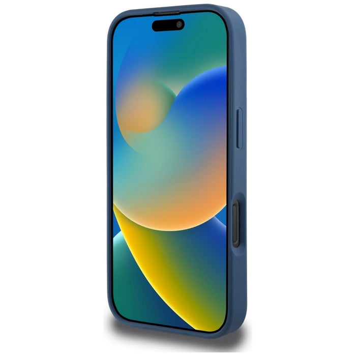 Калъф Guess Grained Roses Big 4G logo за iPhone 16 Pro - син