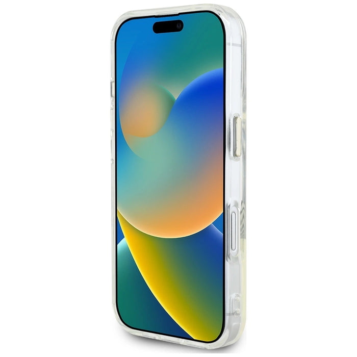 Калъф Guess IML Metal Colored Circle Classic Logo MagSafe за iPhone 16 - черен