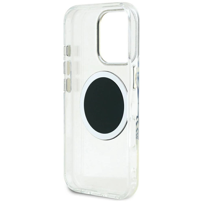 Калъф Guess IML Metal Coloured Circle Classic Logo MagSafe за iPhone 16 Pro Max - черен