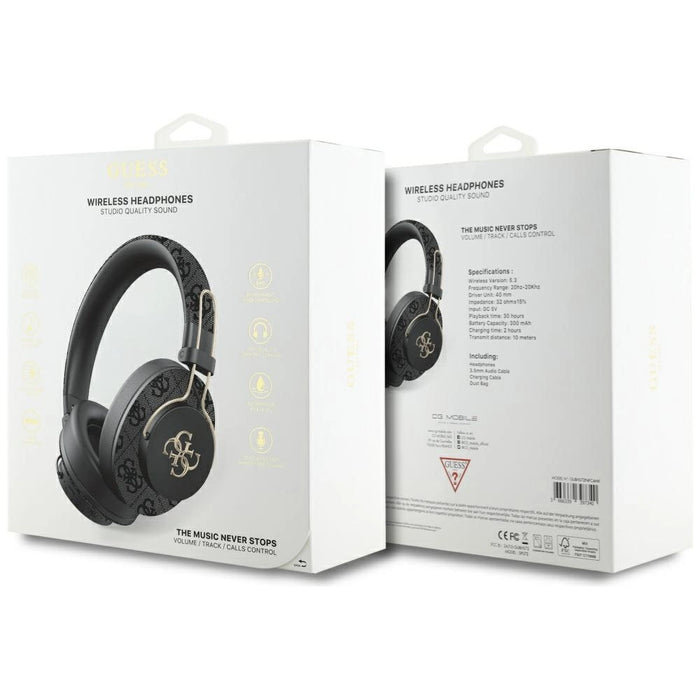 Слушалки Guess ENC Metal 4G Logo Over-Ear - черни