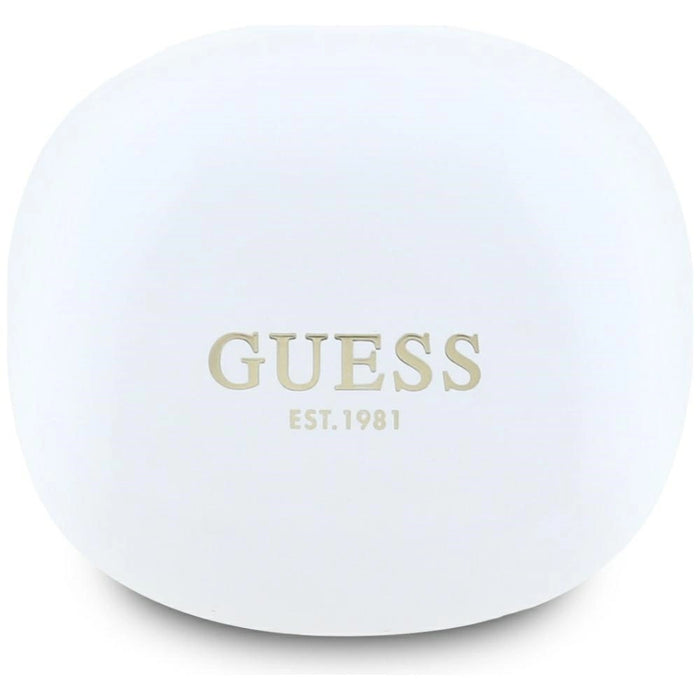 Guess Flat Classic Logo TWS слушалки с галванично покритие - бели