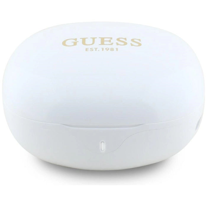 Guess Flat Classic Logo TWS слушалки с галванично покритие - бели