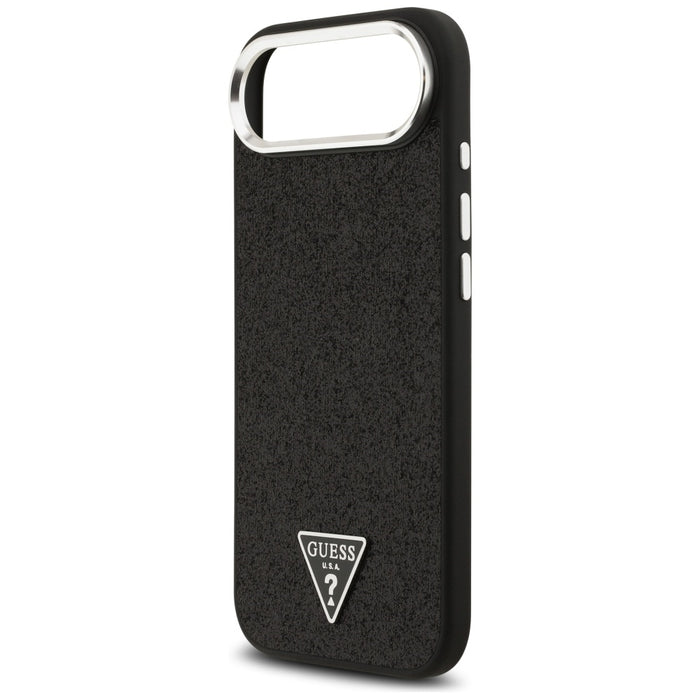 Guess Glitter Triangle Logo MagSafe Case за iPhone 17 Air - черен