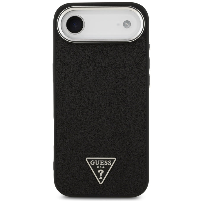Guess Glitter Triangle Logo MagSafe Case за iPhone 17 Air - черен