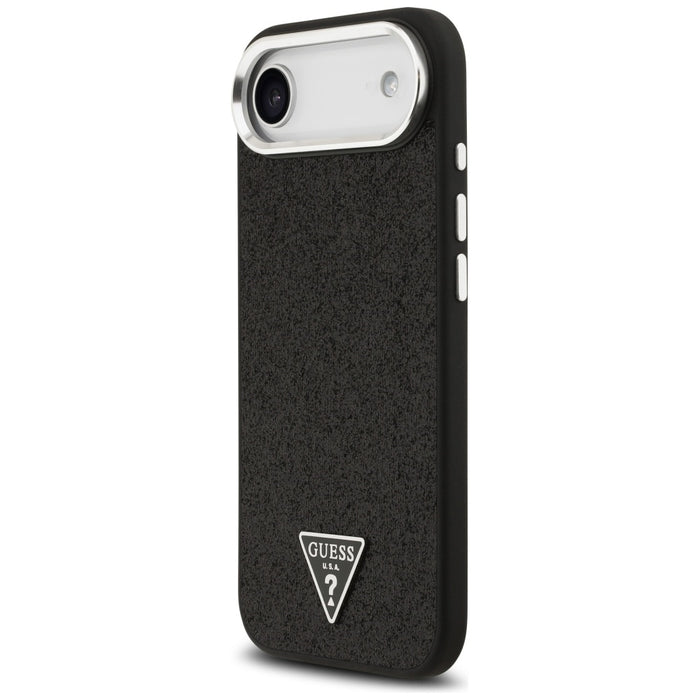 Guess Glitter Triangle Logo MagSafe Case за iPhone 17 Air - черен