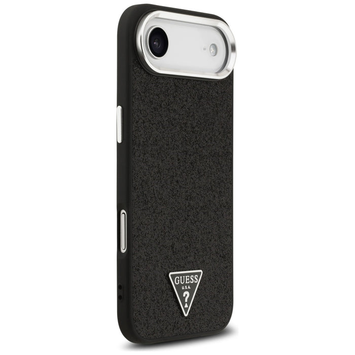 Guess Glitter Triangle Logo MagSafe Case за iPhone 17 Air - черен