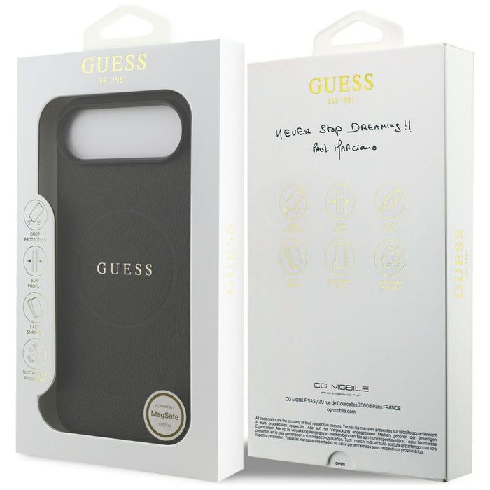 Калъф Guess Grained Ring MagSafe за iPhone 17 Air - черен