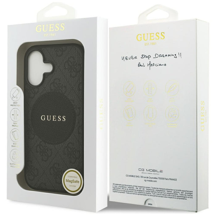 Калъф Guess 4G Circle Classic Logo MagSafe за iPhone 17 - черен