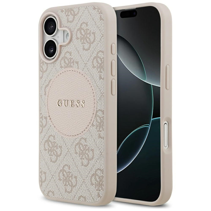 Калъф Guess 4G Circle Classic Logo MagSafe за iPhone 17 - розов