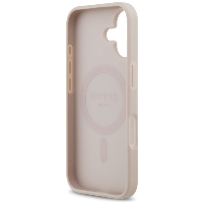 Калъф Guess 4G Circle Classic Logo MagSafe за iPhone 17 - розов