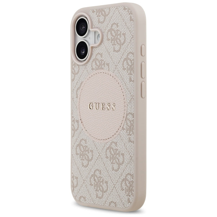 Калъф Guess 4G Circle Classic Logo MagSafe за iPhone 17 - розов