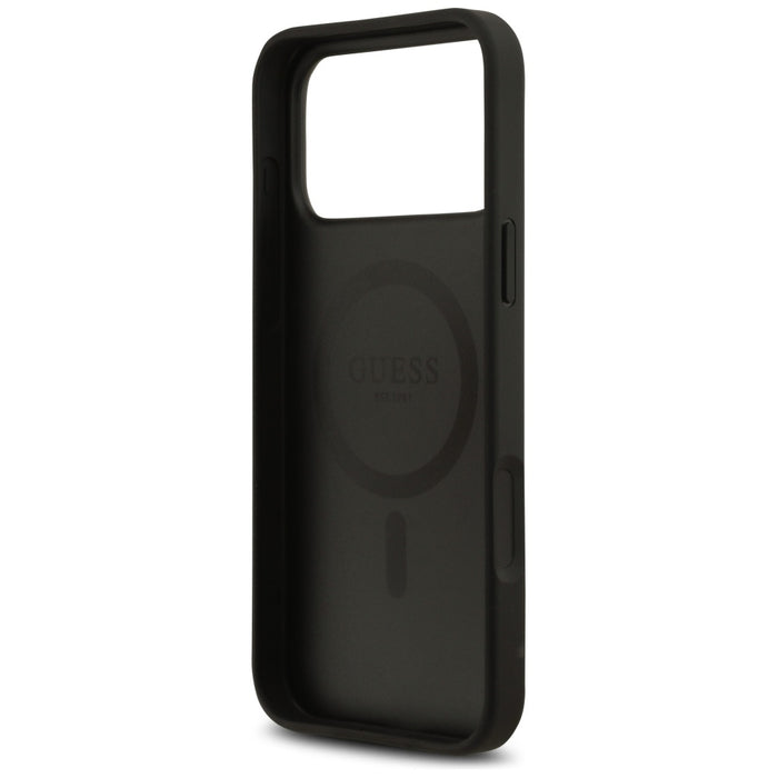 Калъф Guess 4G Flowers Print MagSafe за iPhone 17 Pro - черен