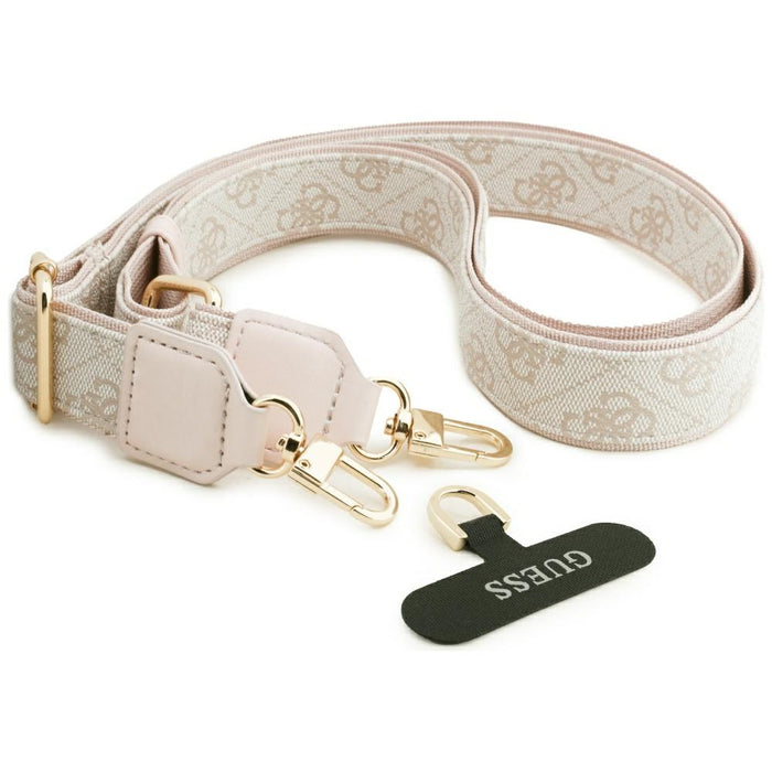 Калъф Guess 4G Strass Logo & Big Strap Metal Buttons MagSafe Case за iPhone 17 - розов