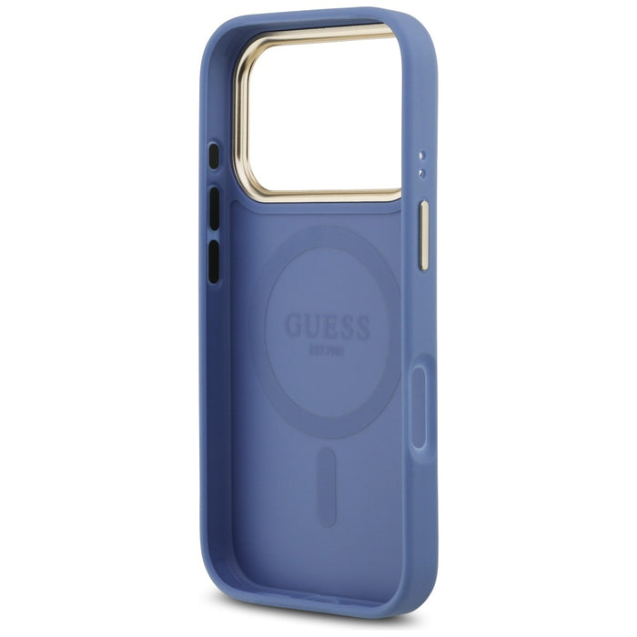 Калъф Guess 4G Strass Logo MagSafe за iPhone 17 Pro - син