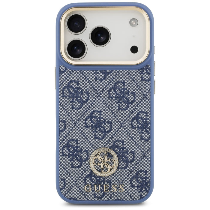 Калъф Guess 4G Strass Logo MagSafe за iPhone 17 Pro - син