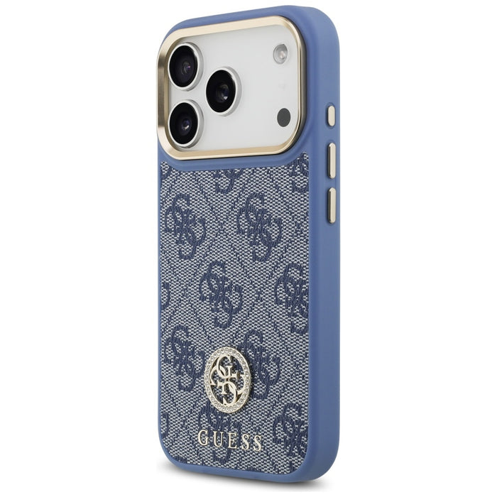 Калъф Guess 4G Strass Logo MagSafe за iPhone 17 Pro - син