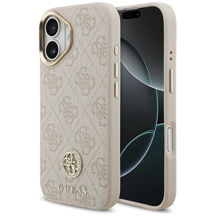 Калъф MagSafe с лого Guess 4G Strass за iPhone 17 - розов