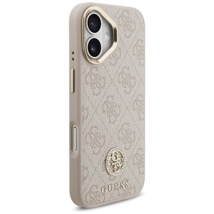 Калъф MagSafe с лого Guess 4G Strass за iPhone 17 - розов