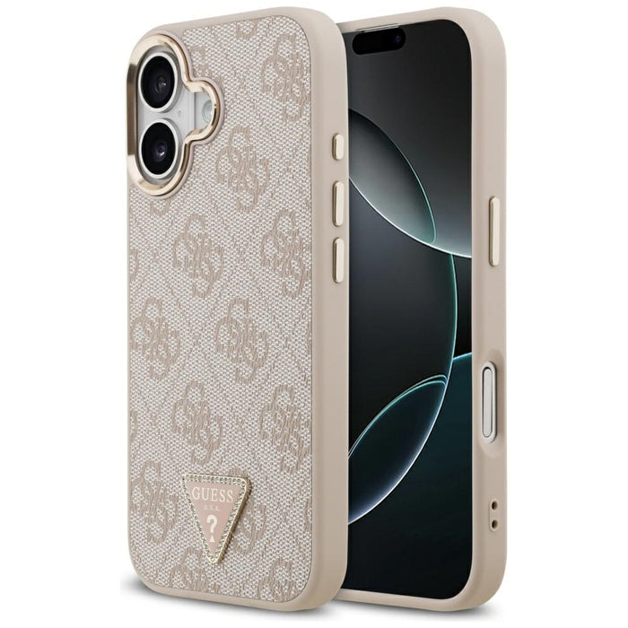 Guess 4G Triangle Logo MagSafe Case за iPhone 17 - розово злато