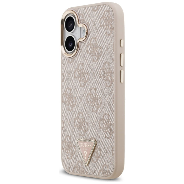 Guess 4G Triangle Logo MagSafe Case за iPhone 17 - розово злато