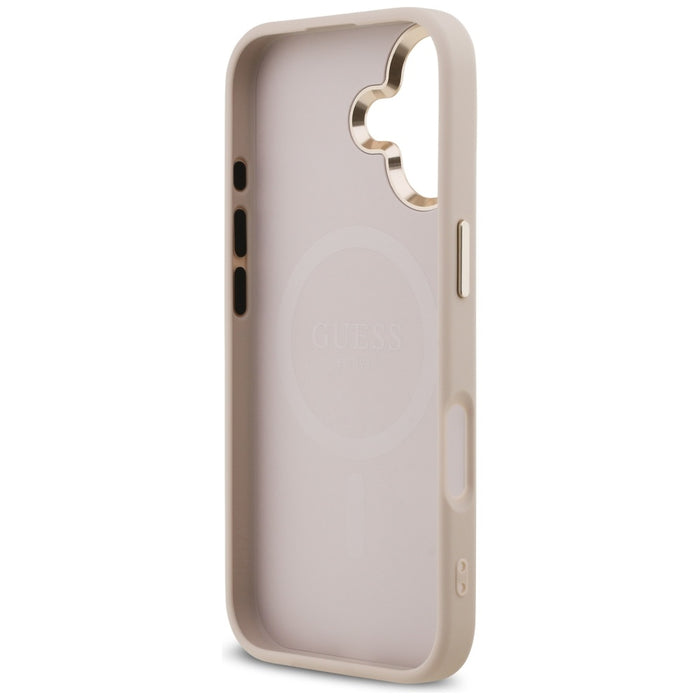 Guess 4G Triangle Logo MagSafe Case за iPhone 17 - розово злато