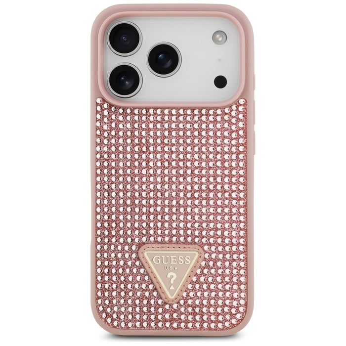Калъф Guess Rhinestone Triangle Logo iPhone 17 Pro - розов