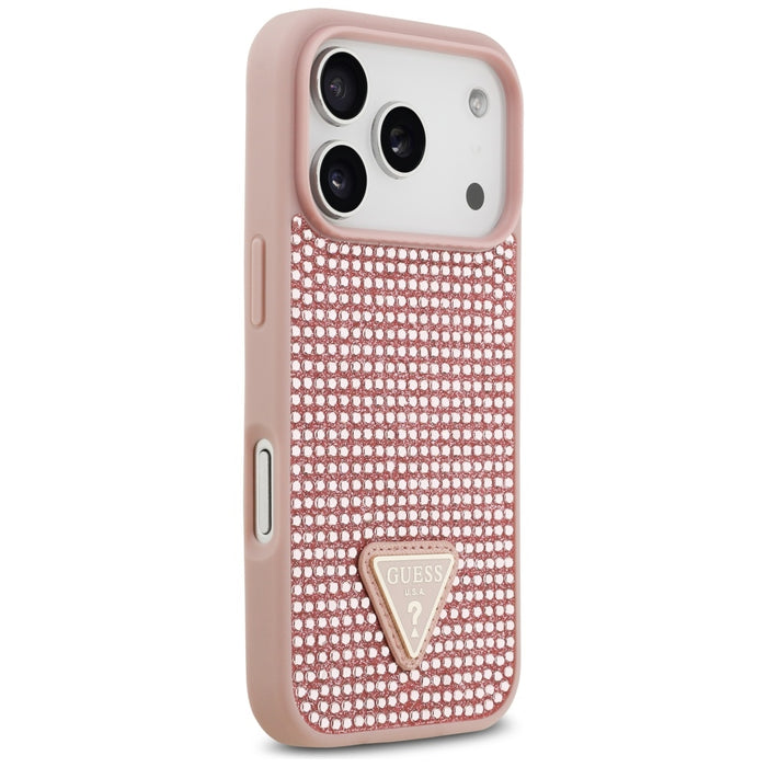 Калъф Guess Rhinestone Triangle Logo iPhone 17 Pro - розов