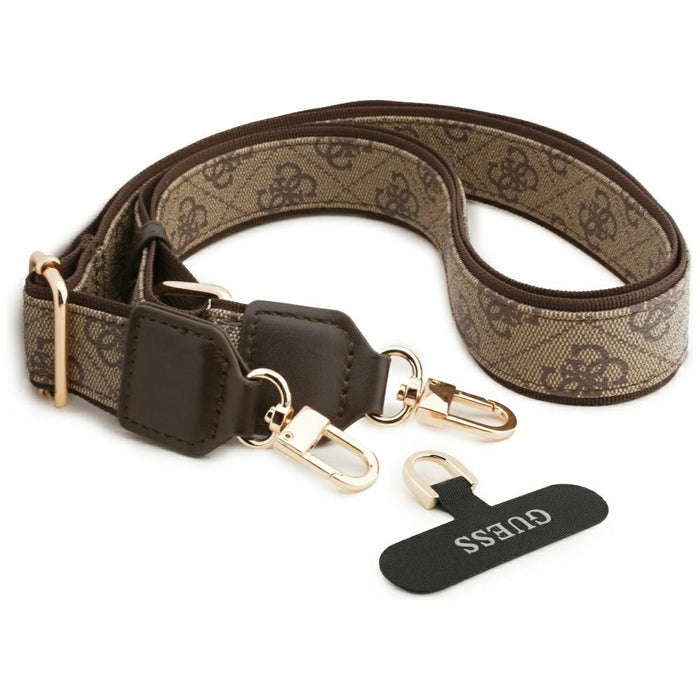 Guess 4G Triangle Logo & Big Strap Metal Buttons MagSafe Case за iPhone 17 Pro Max - кафяв