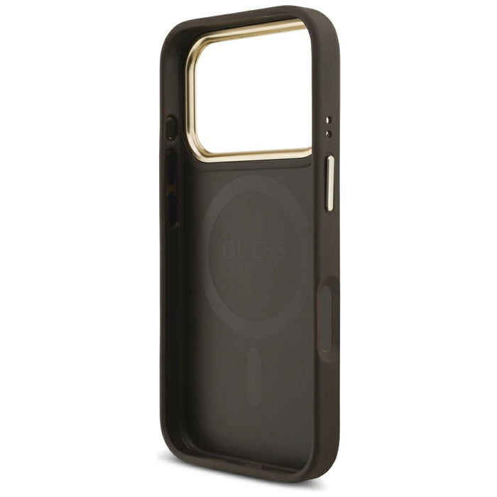 Калъф Guess 4G с портфейл Magsafe за iPhone 17 Pro - кафяв