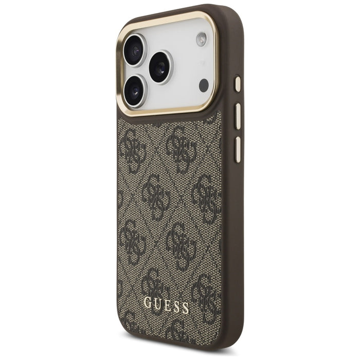 Калъф Guess 4G с портфейл Magsafe за iPhone 17 Pro - кафяв